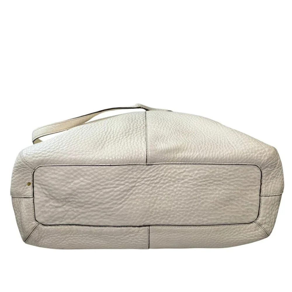 Coach Madison Phoebe Parchment Beige Pebbled Leather Shoulder Bag Tote 25304
